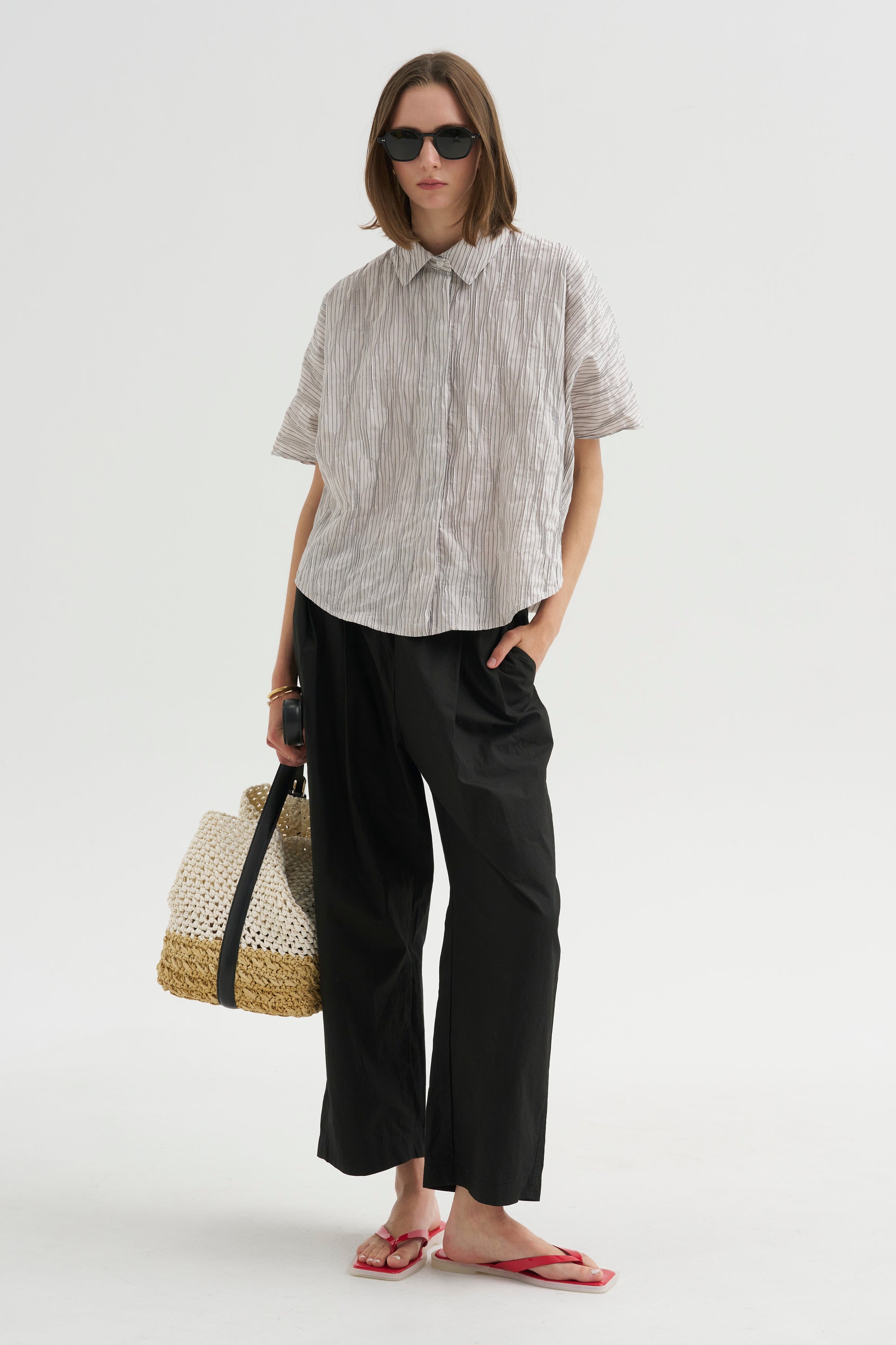 Spa Pleat Pant, Black