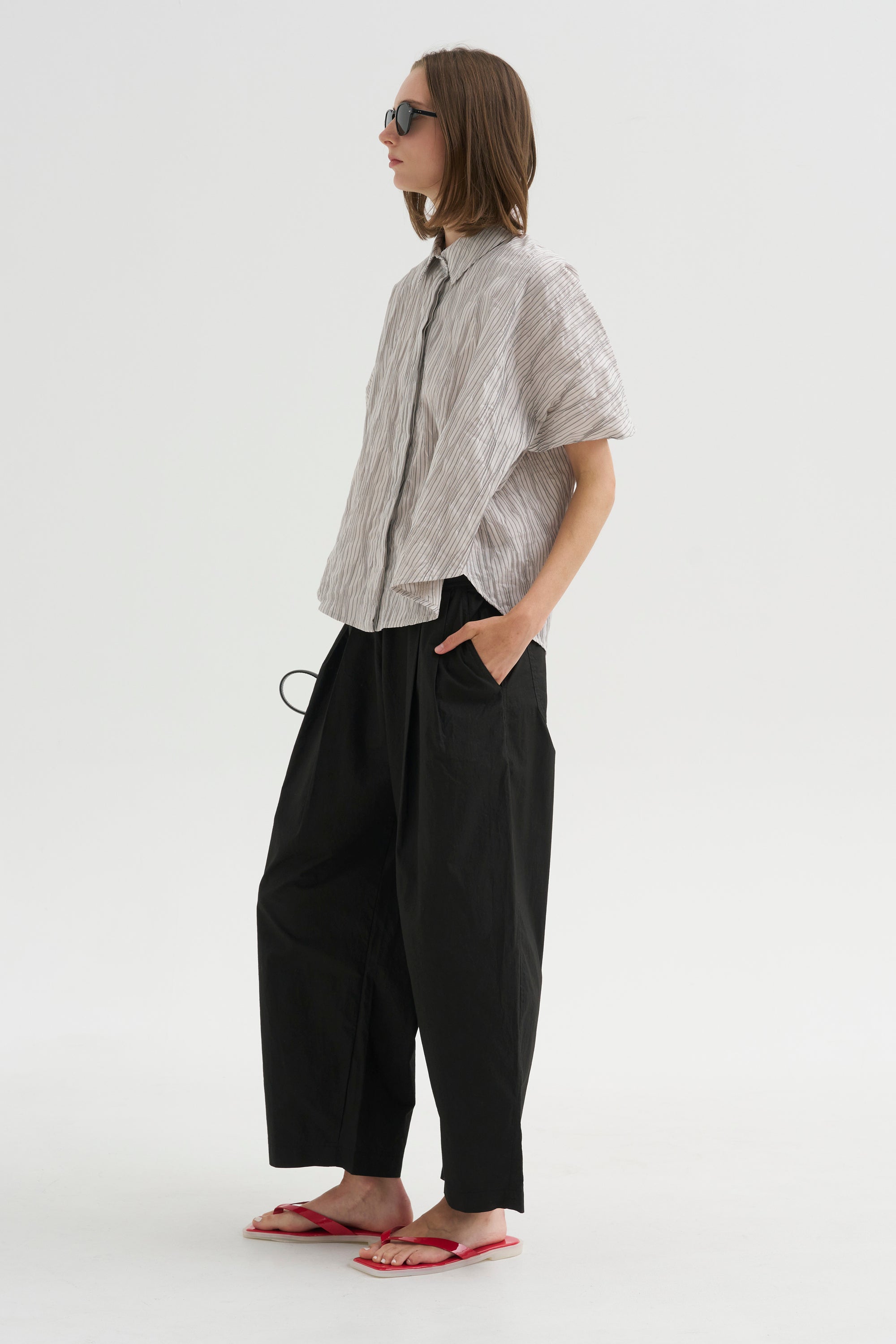 Spa Pleat Pant, Black