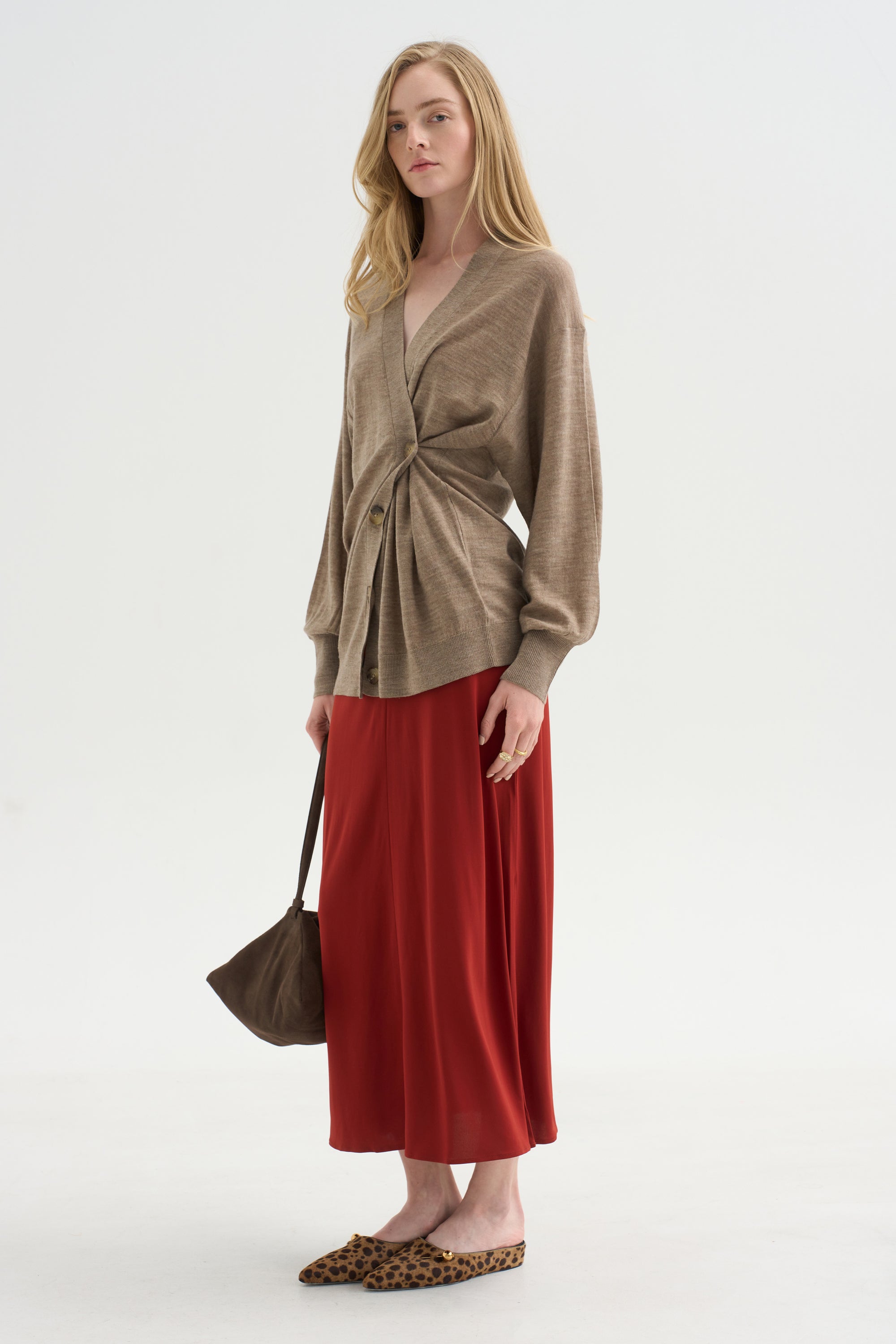 Drippy Tissue Cardigan, Camel