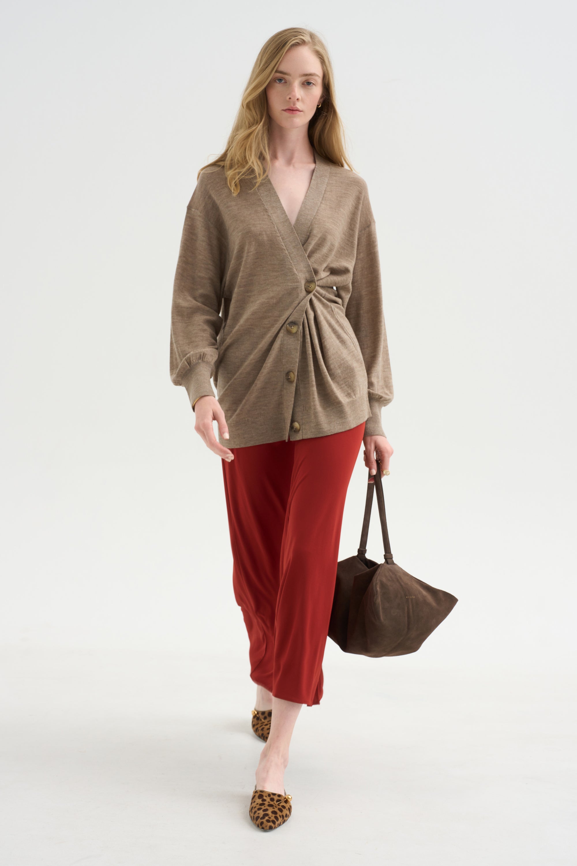 Drippy Tissue Cardigan, Camel