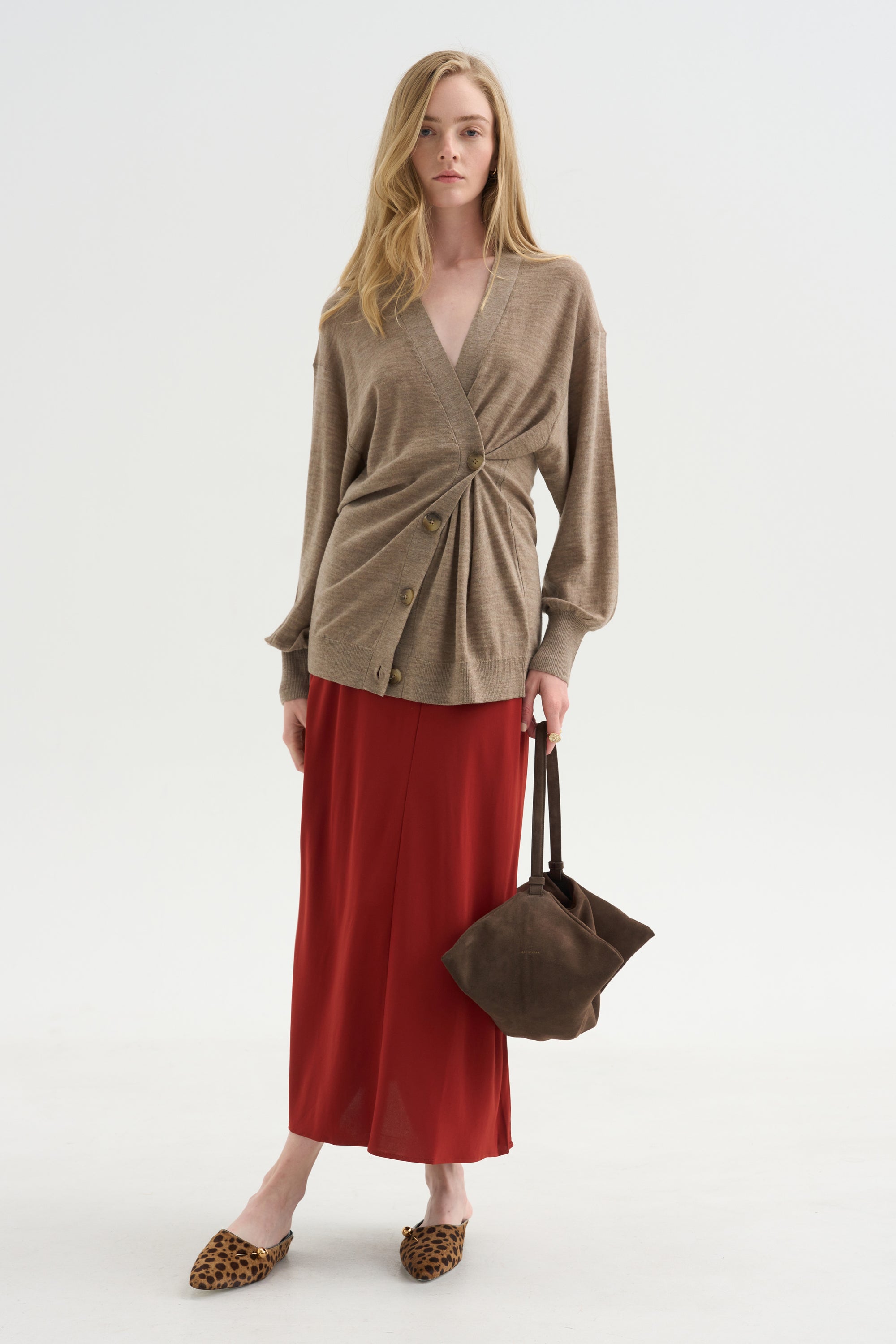 Drippy Tissue Cardigan, Camel