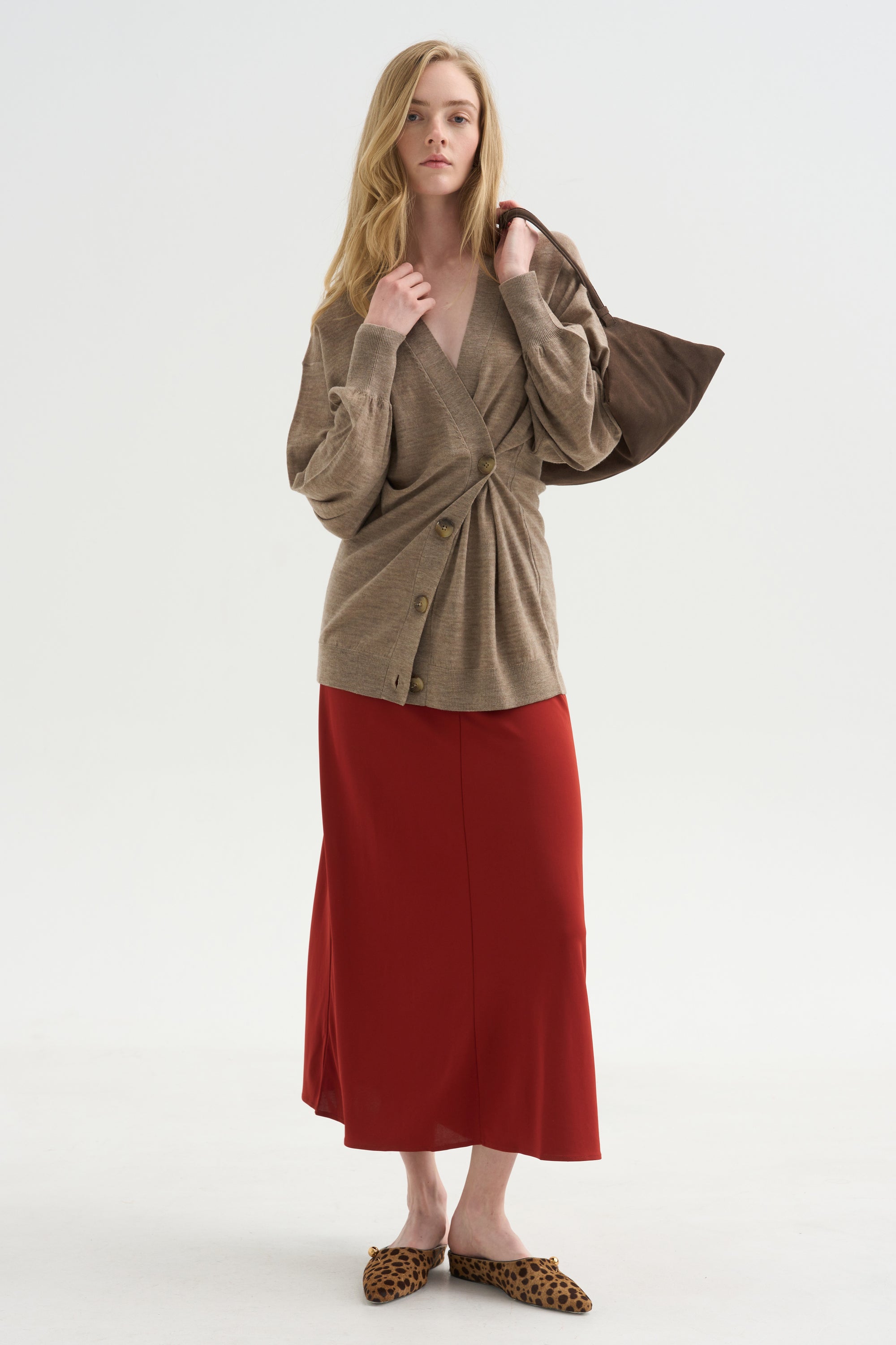 Drippy Tissue Cardigan, Camel