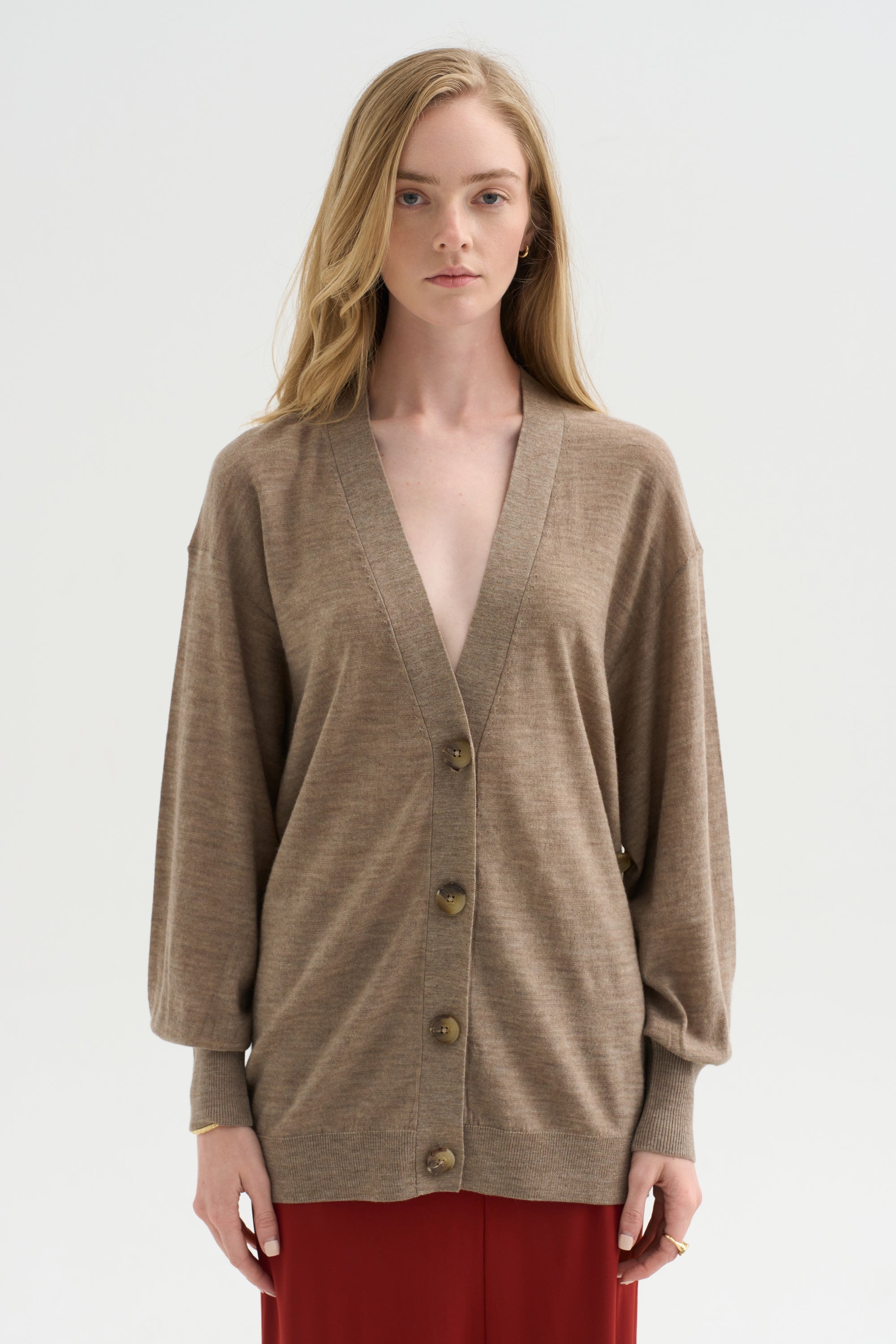 Drippy Tissue Cardigan, Camel