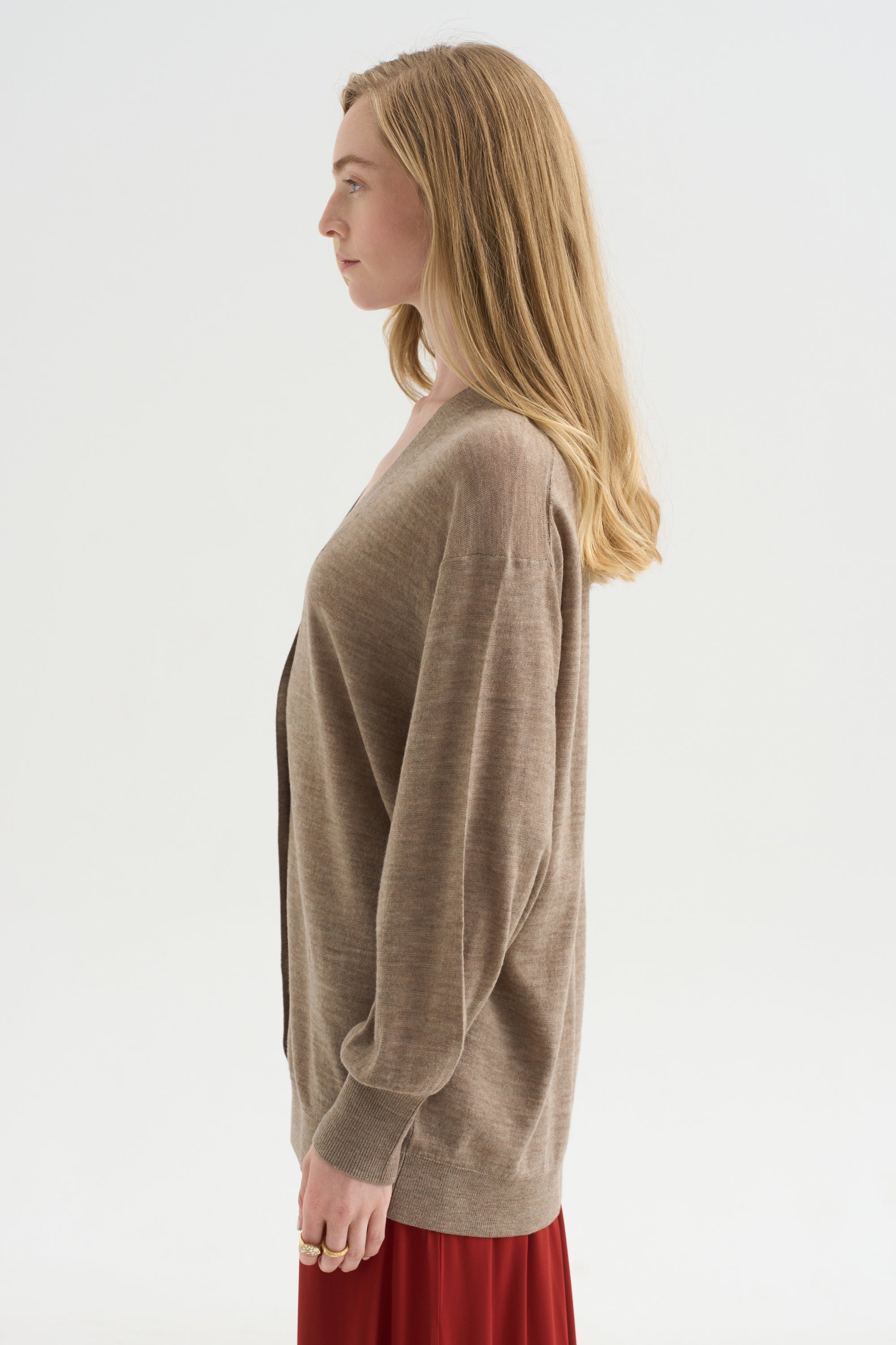Drippy Tissue Cardigan, Camel
