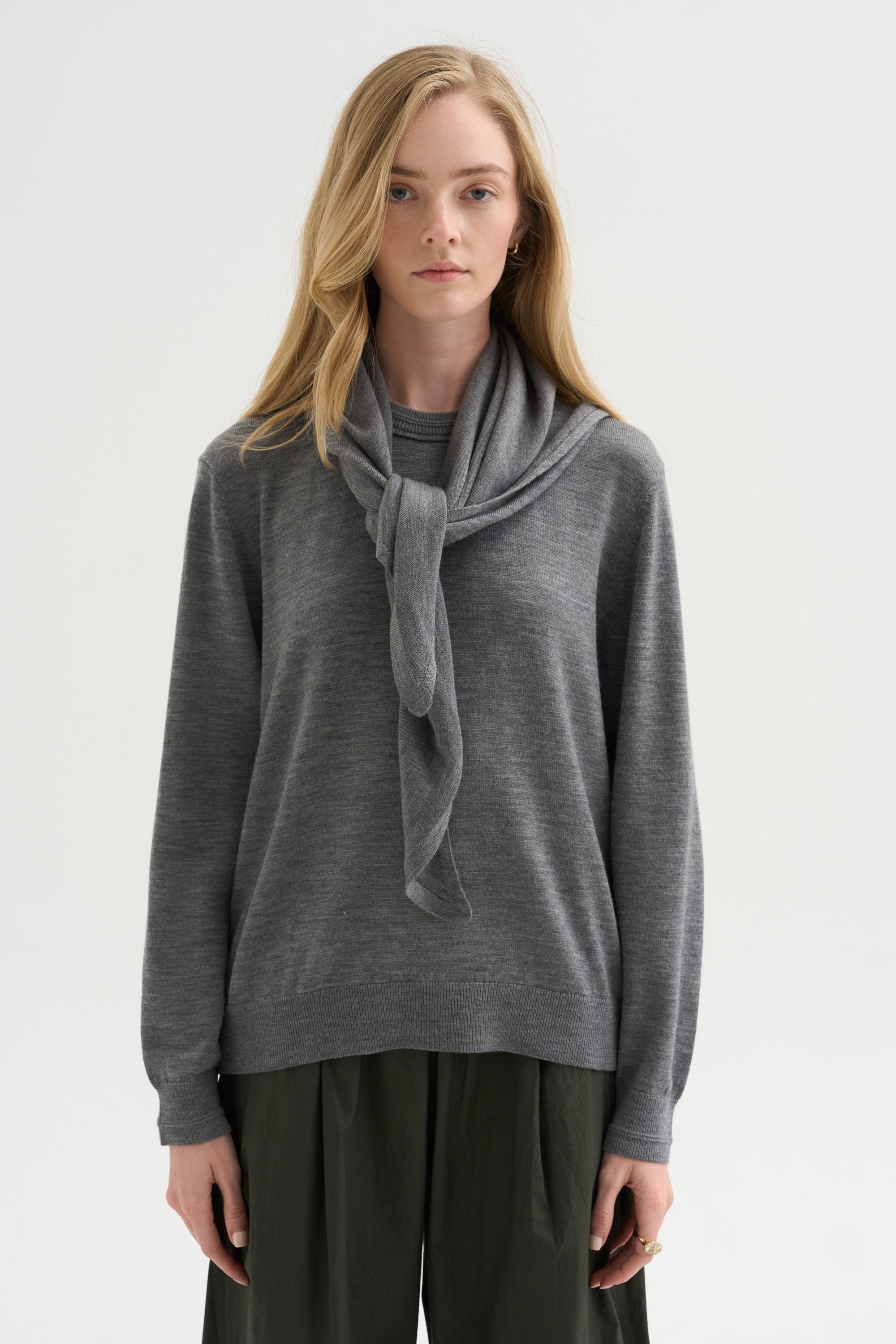 Drippy Scarf Top, Grey