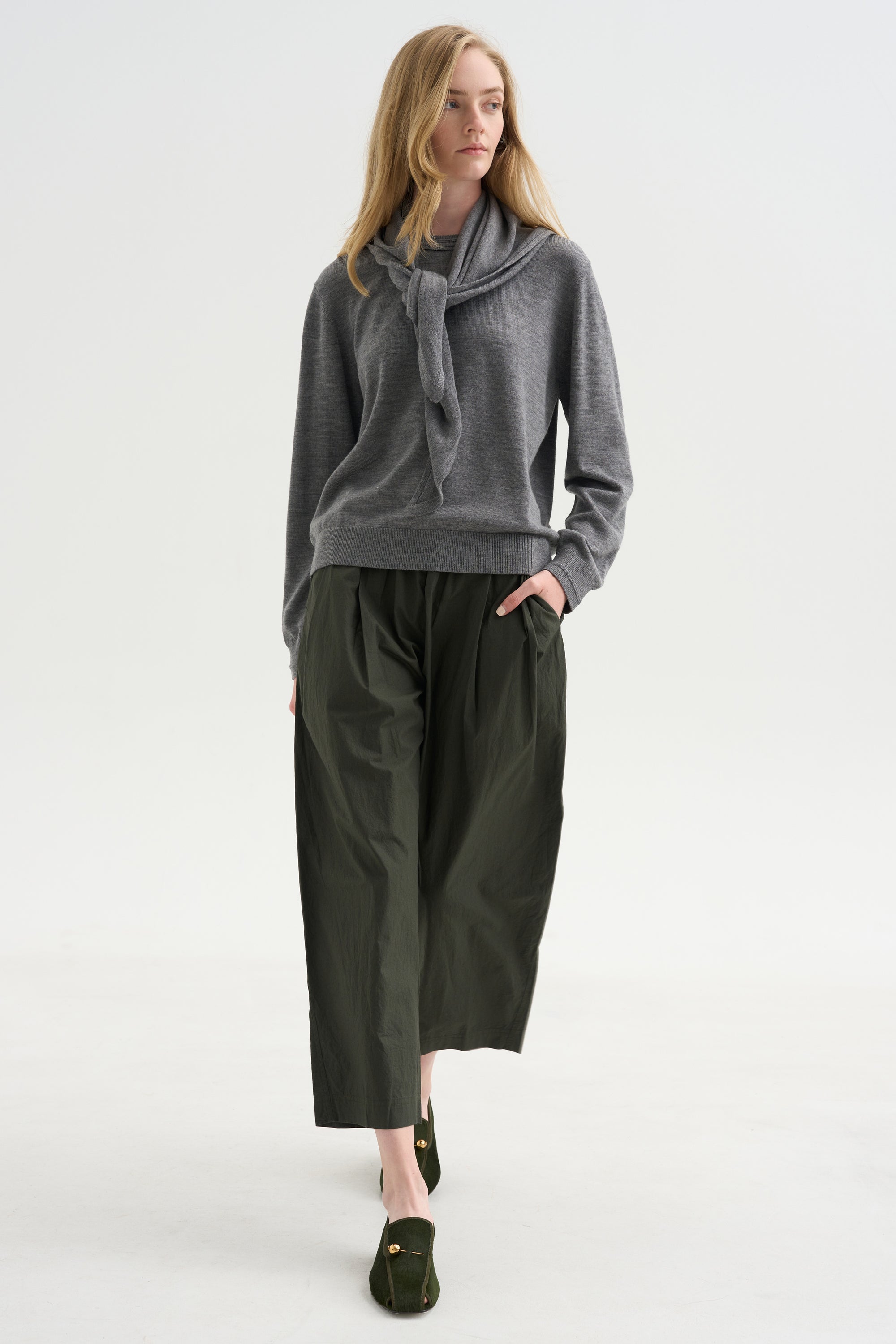 Drippy Scarf Top, Grey