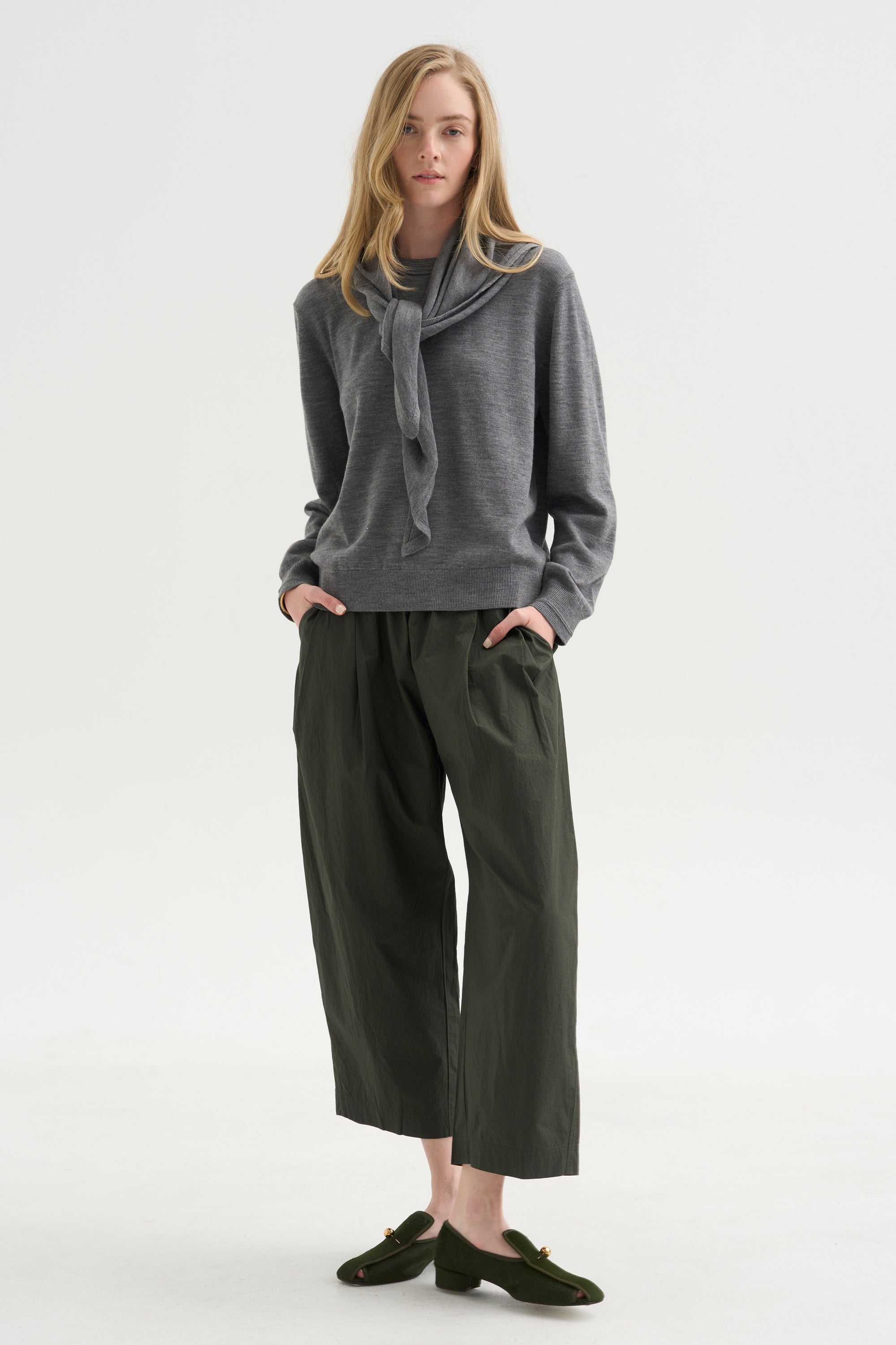 Drippy Scarf Top, Grey