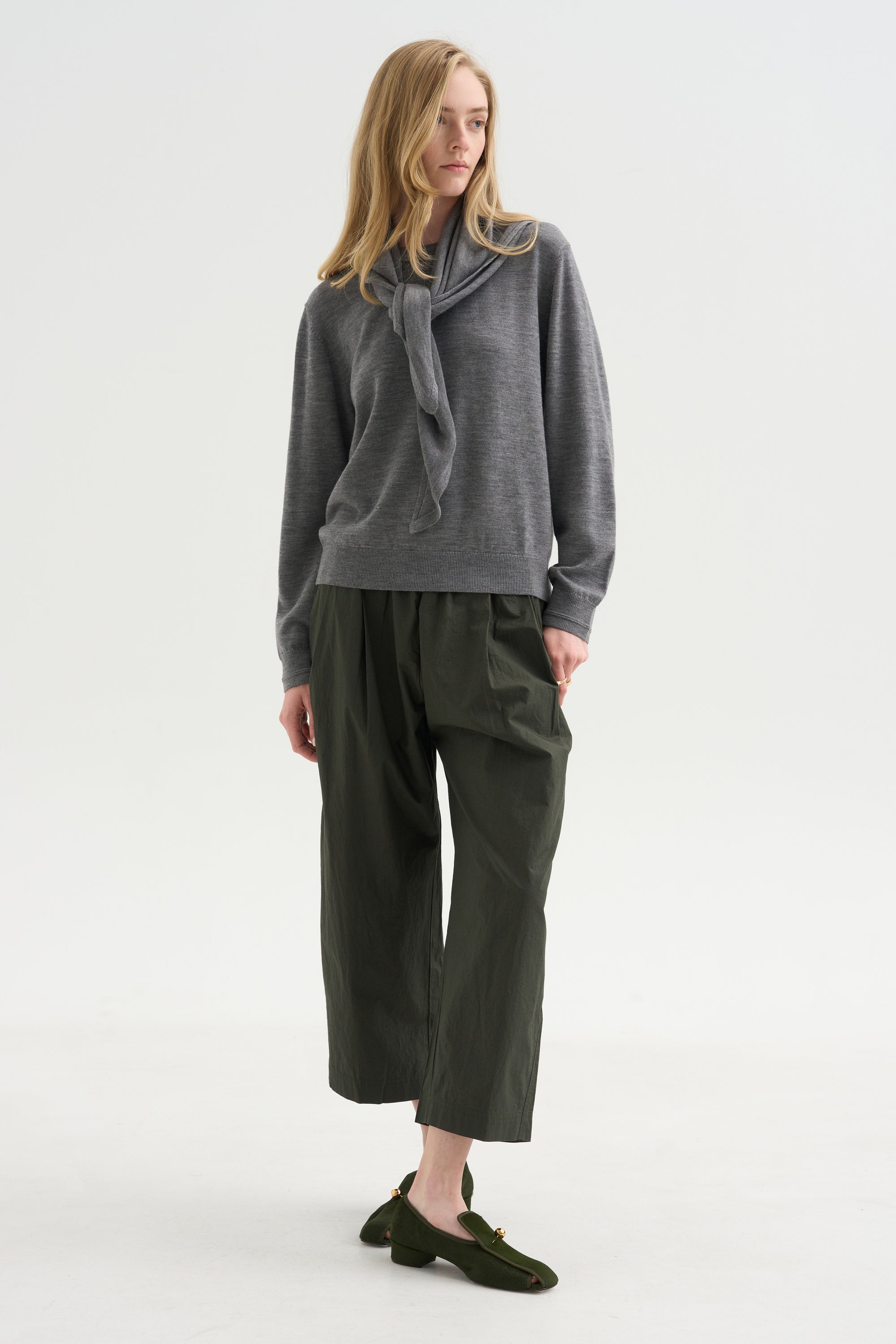 Drippy Scarf Top, Grey