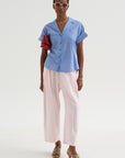 Valenti - Button Up,  Microstripe Blue & Cream