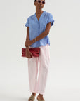 Valenti - Button Up,  Microstripe Blue & Cream