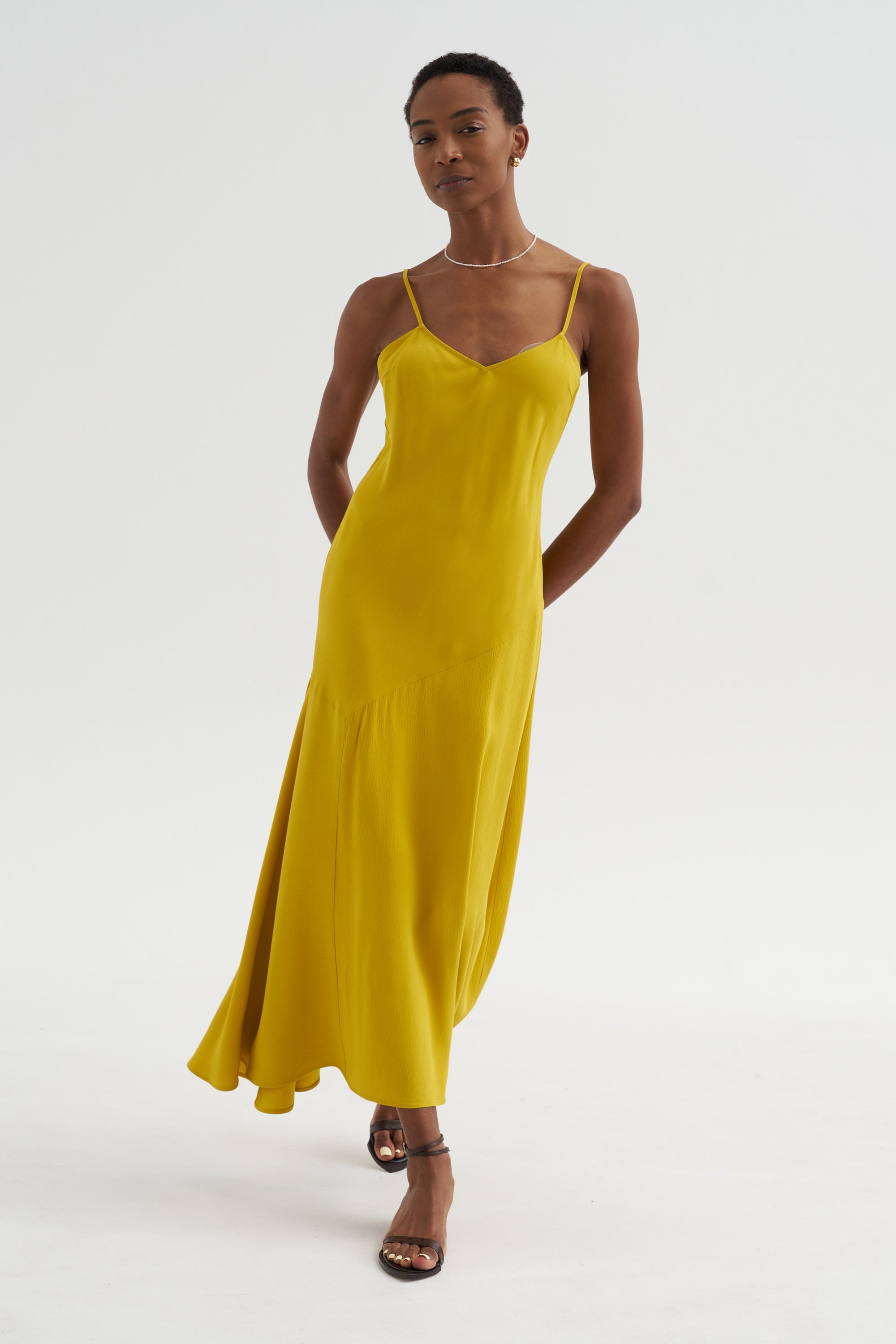 Kasimira - Bias Slip Dress, Goldenrod