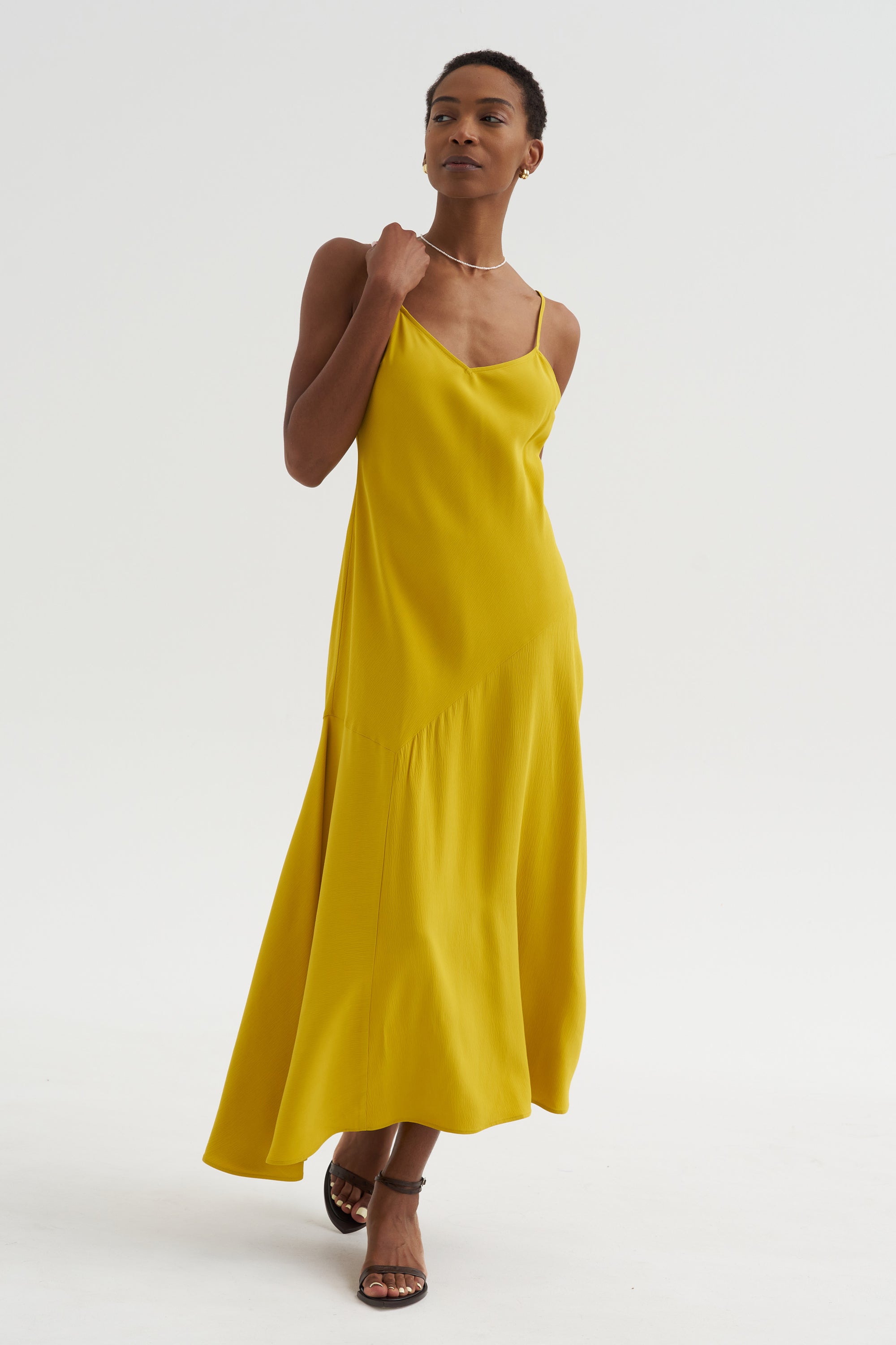 Kasimira - Bias Slip Dress, Goldenrod