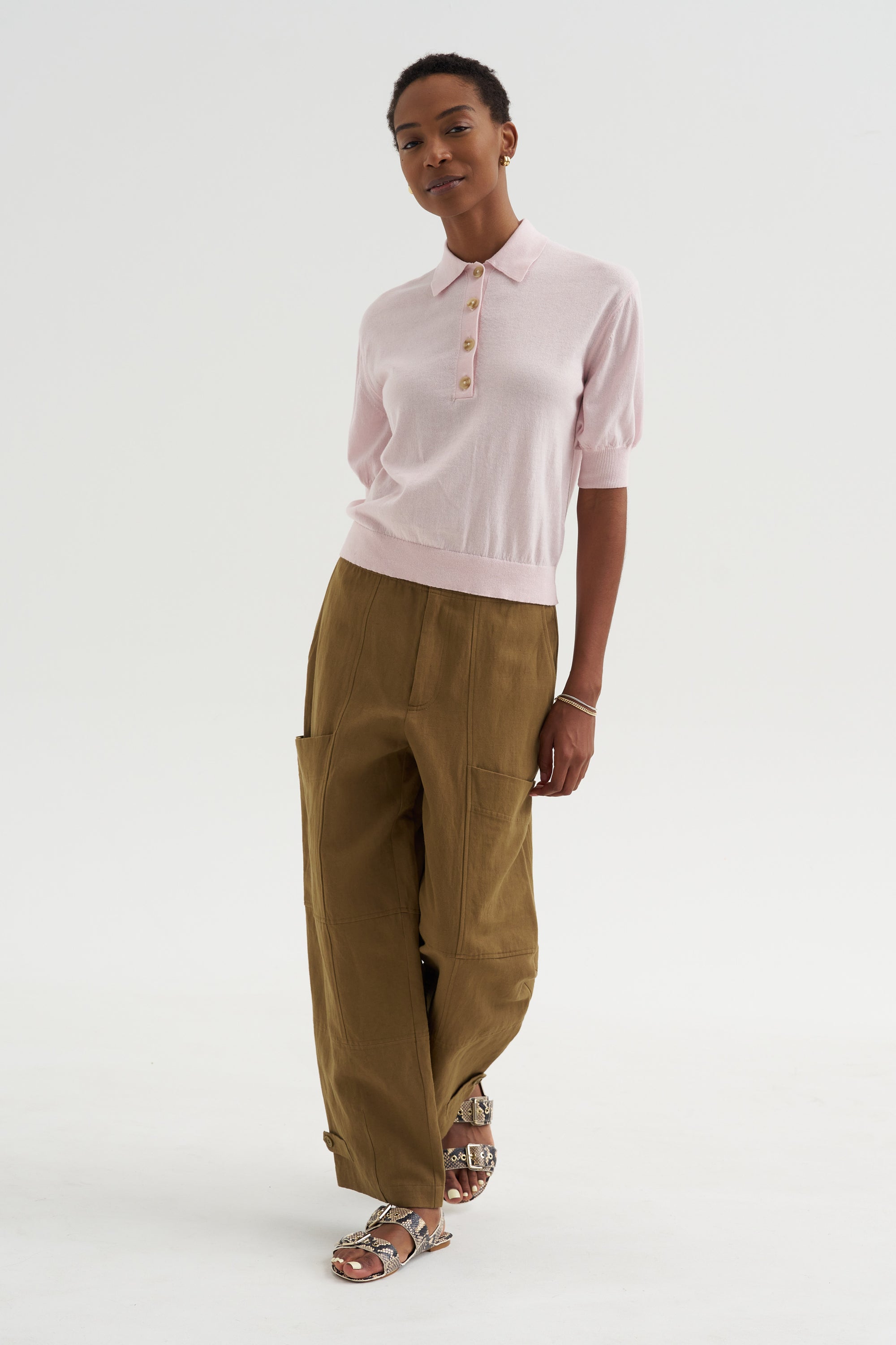 Juna - Mid-Rise Relaxed Cargo Pant, Tobacco