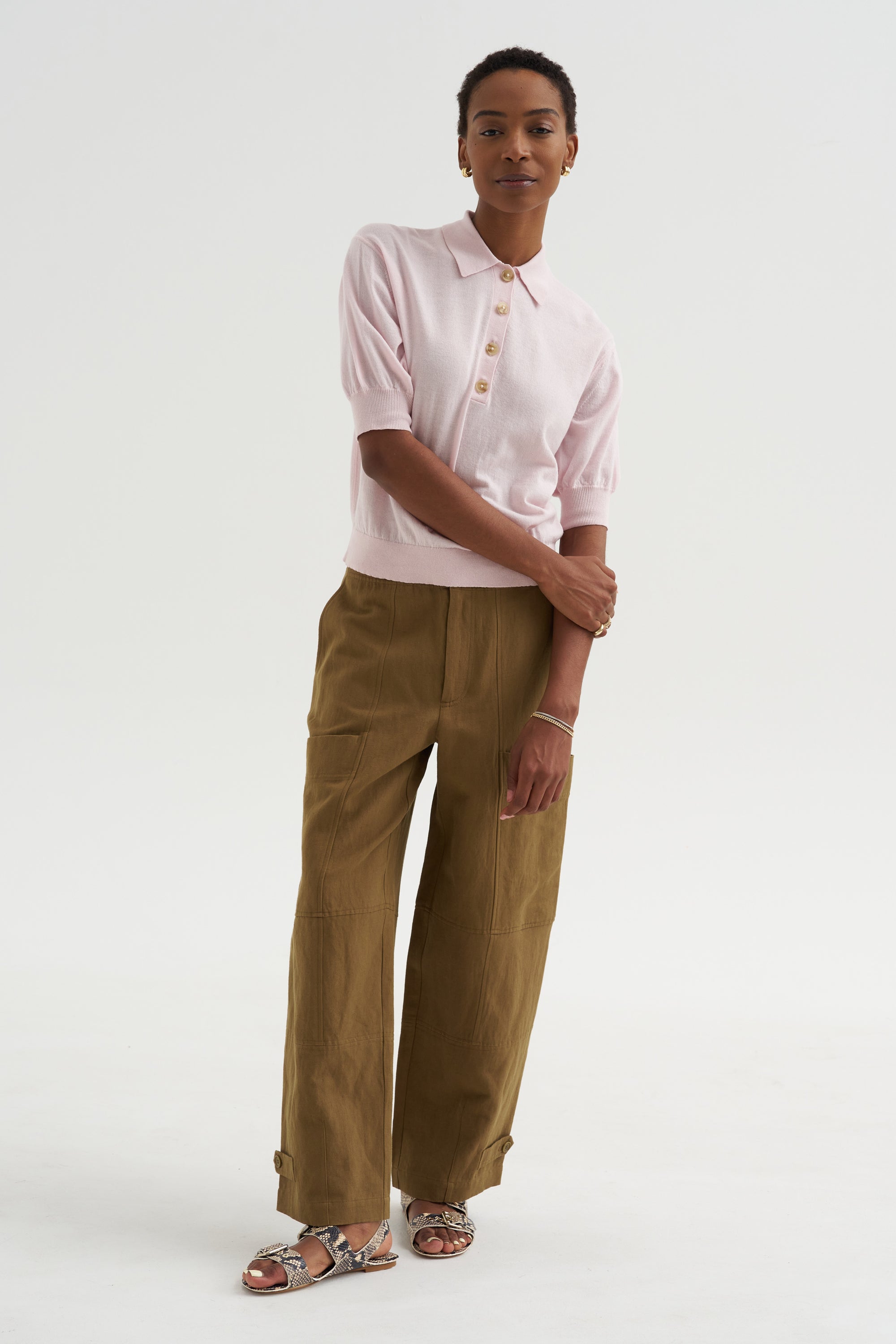 Juna - Mid-Rise Relaxed Cargo Pant, Tobacco