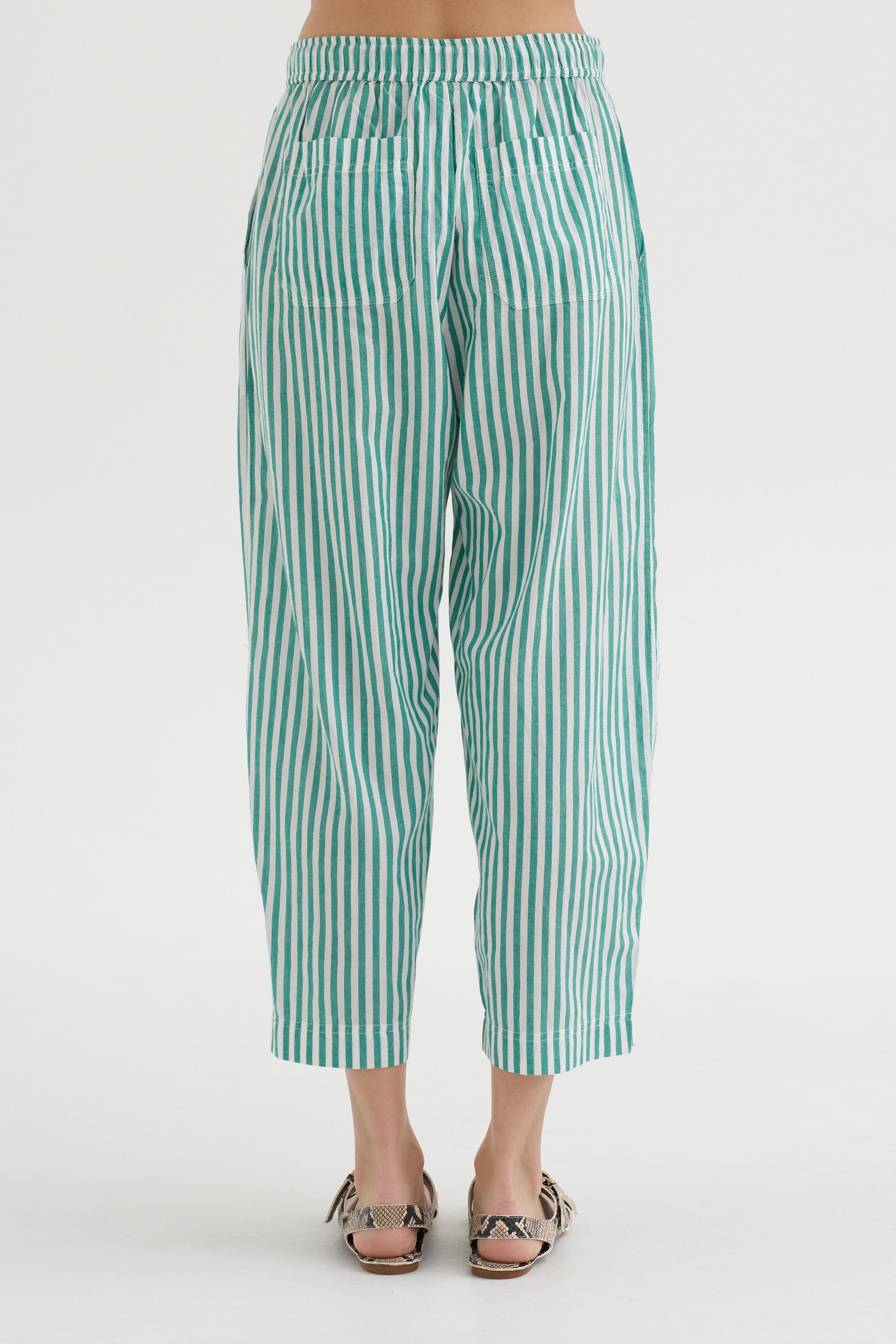 Everyday Pull-on Pant, Yarn Dye Stripe Green