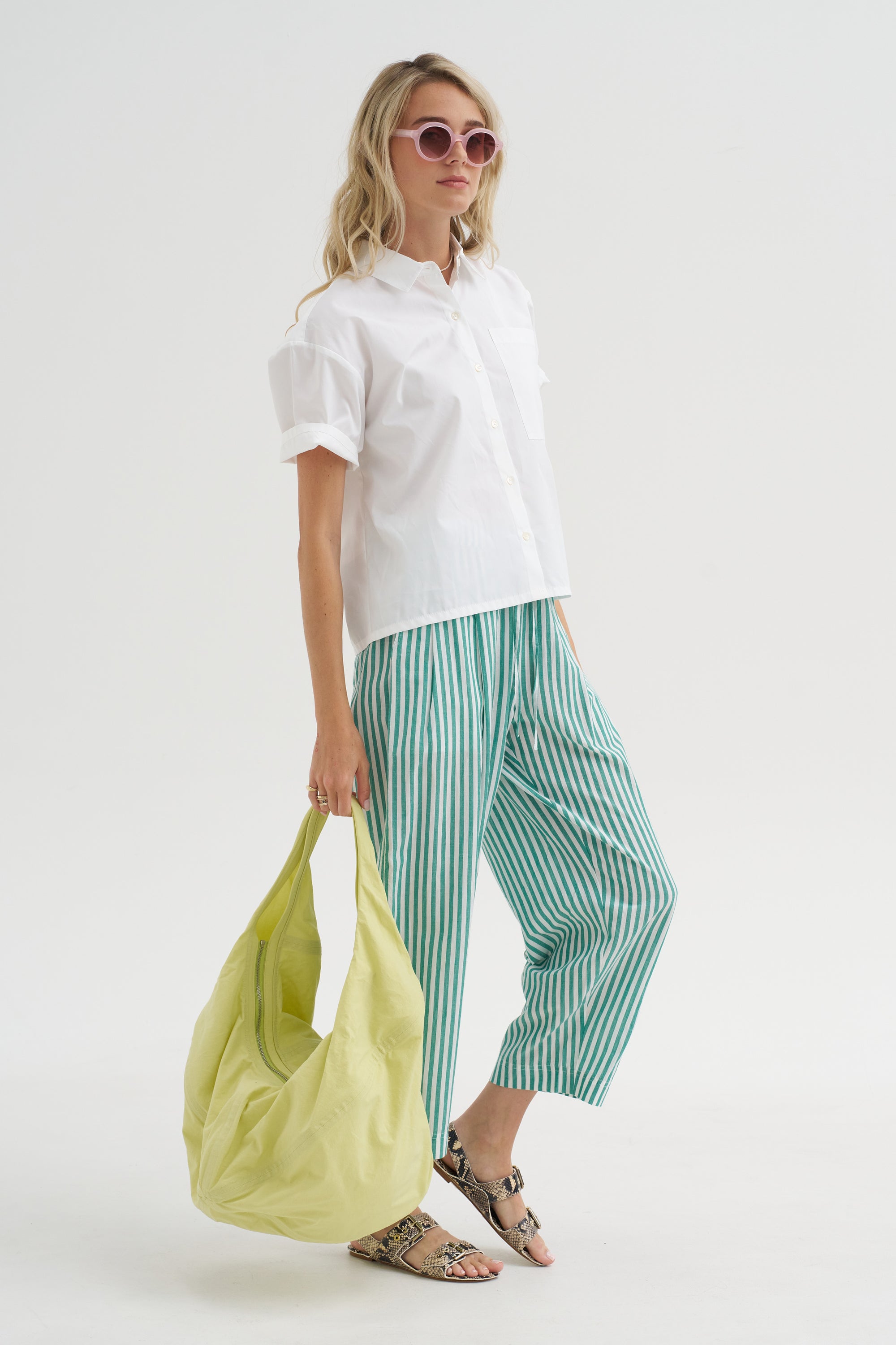 Everyday Pull-on Pant, Yarn Dye Stripe Green