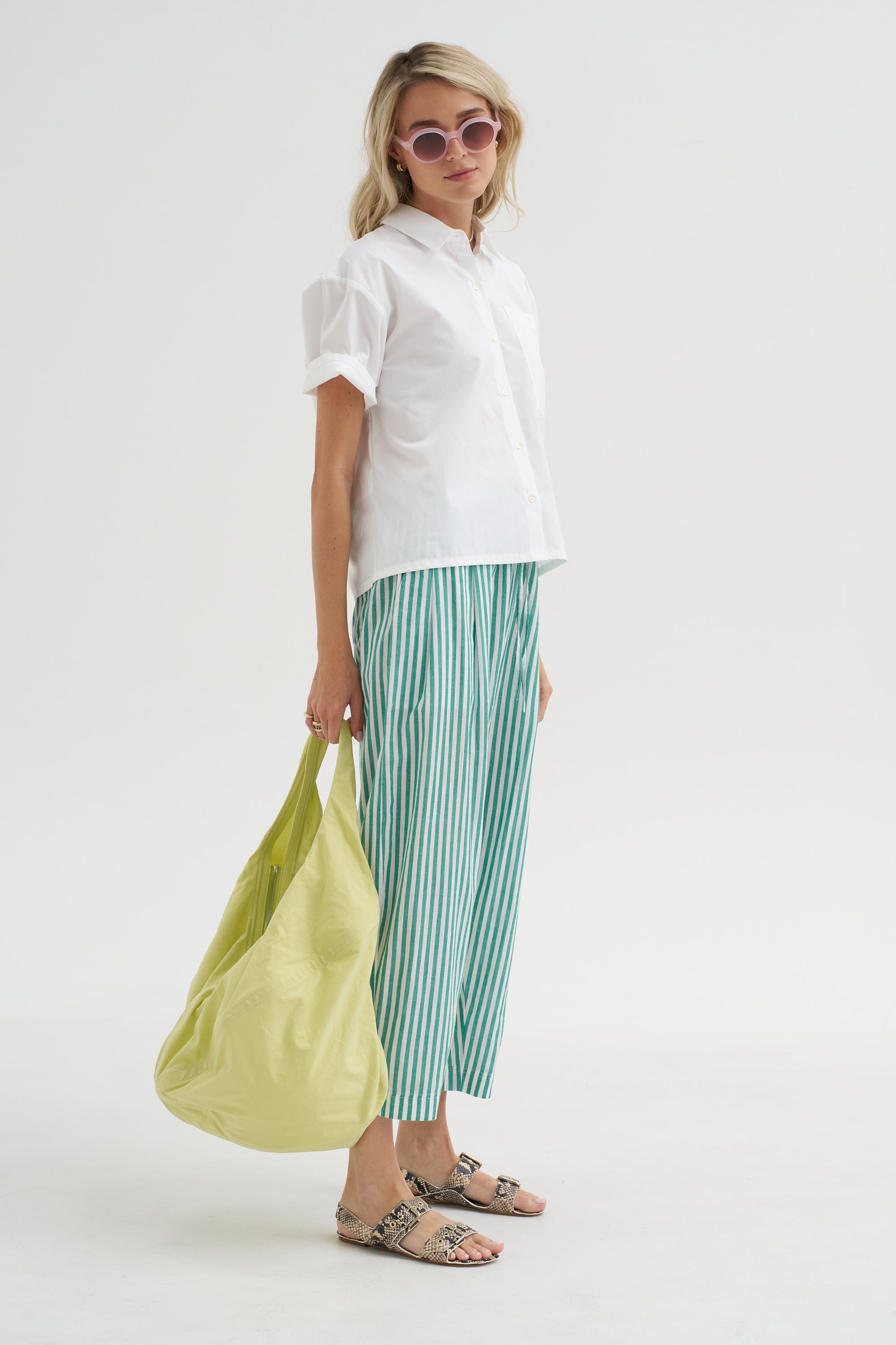 Everyday Pull-on Pant, Yarn Dye Stripe Green