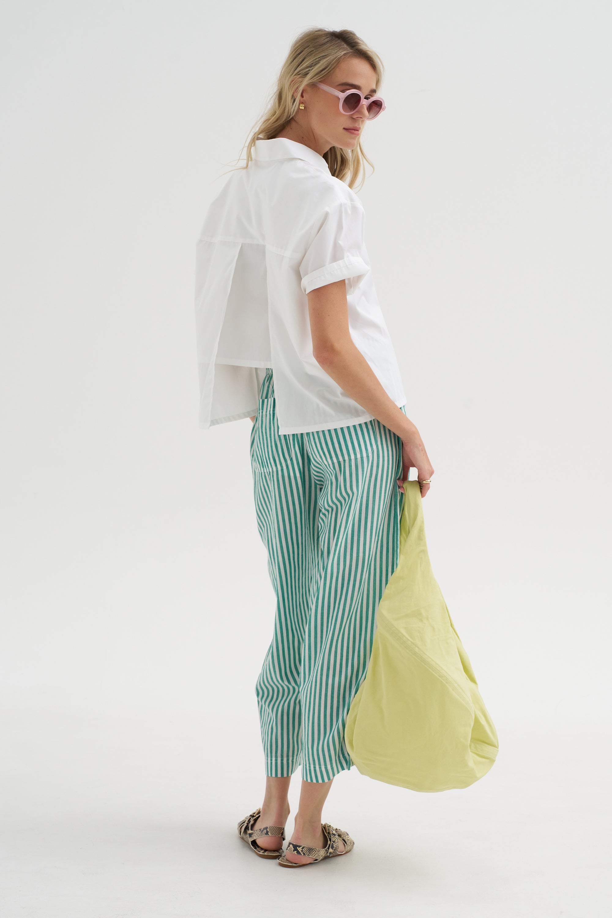 Everyday Pull-on Pant, Yarn Dye Stripe Green
