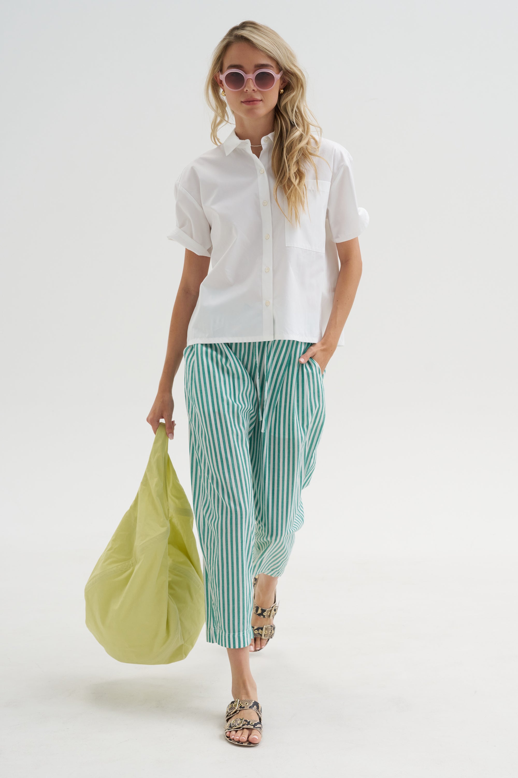Everyday Pull-on Pant, Yarn Dye Stripe Green