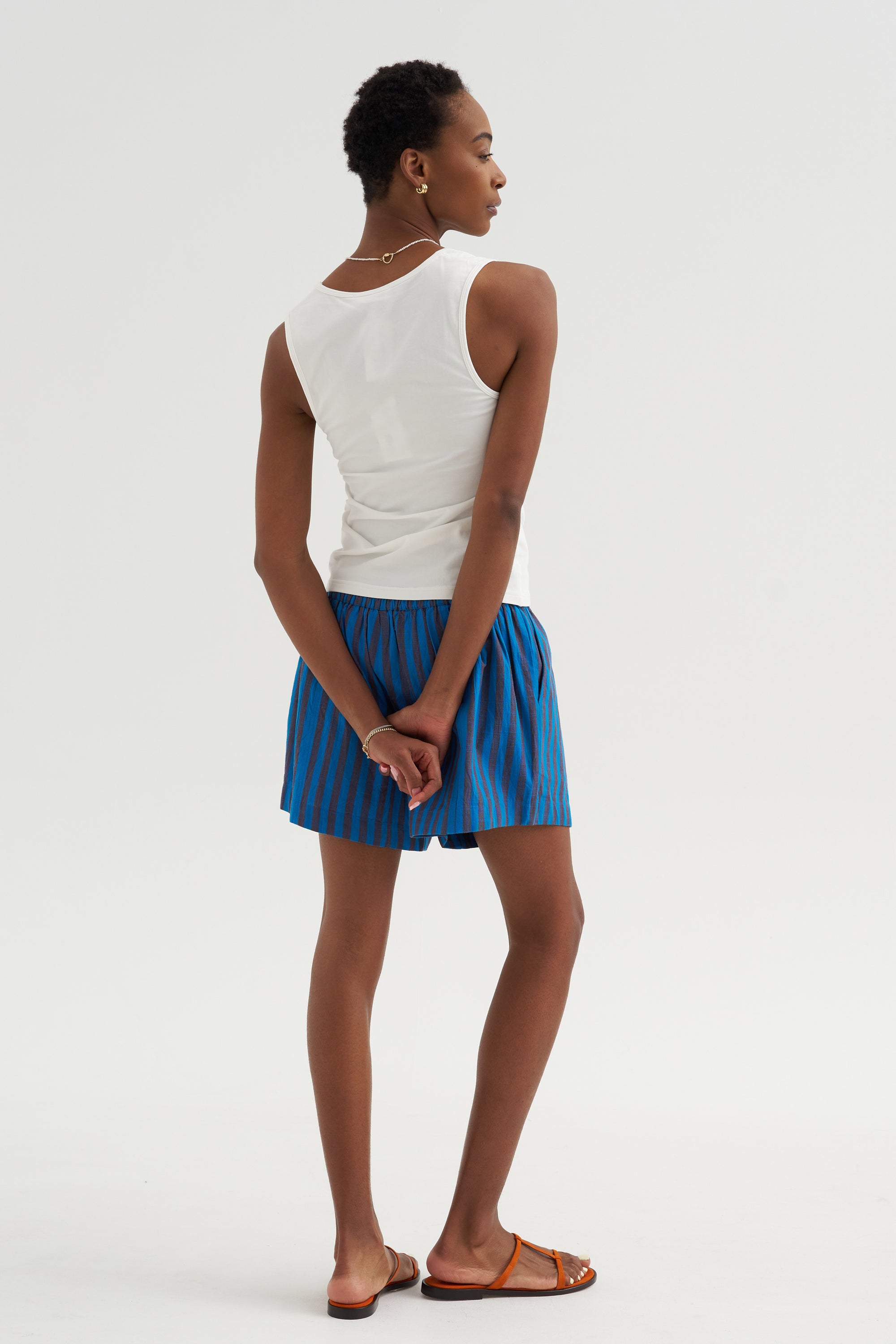 Mar - Stripe Short,  Blue Pond