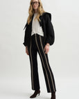 Stripe Long Rene Pull On Pant, Black Multi