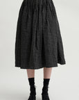 Grid Check Skirt, Black