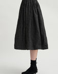 Grid Check Skirt, Black