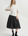 Grid Check Skirt, Black