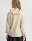 Ruffle Collar Shirt, Natural