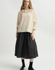Ruffle Collar Shirt, Natural