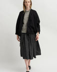 Short Sleeve Ruffle Shirt, Natural Cement