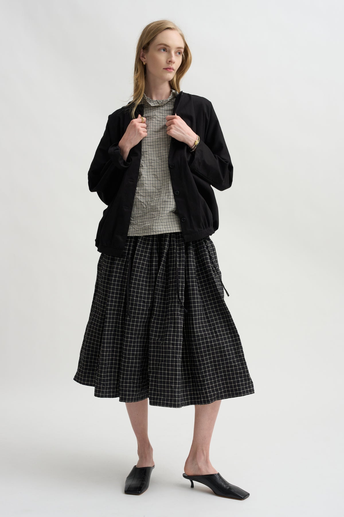 Short Sleeve Ruffle Shirt, Natural Cement