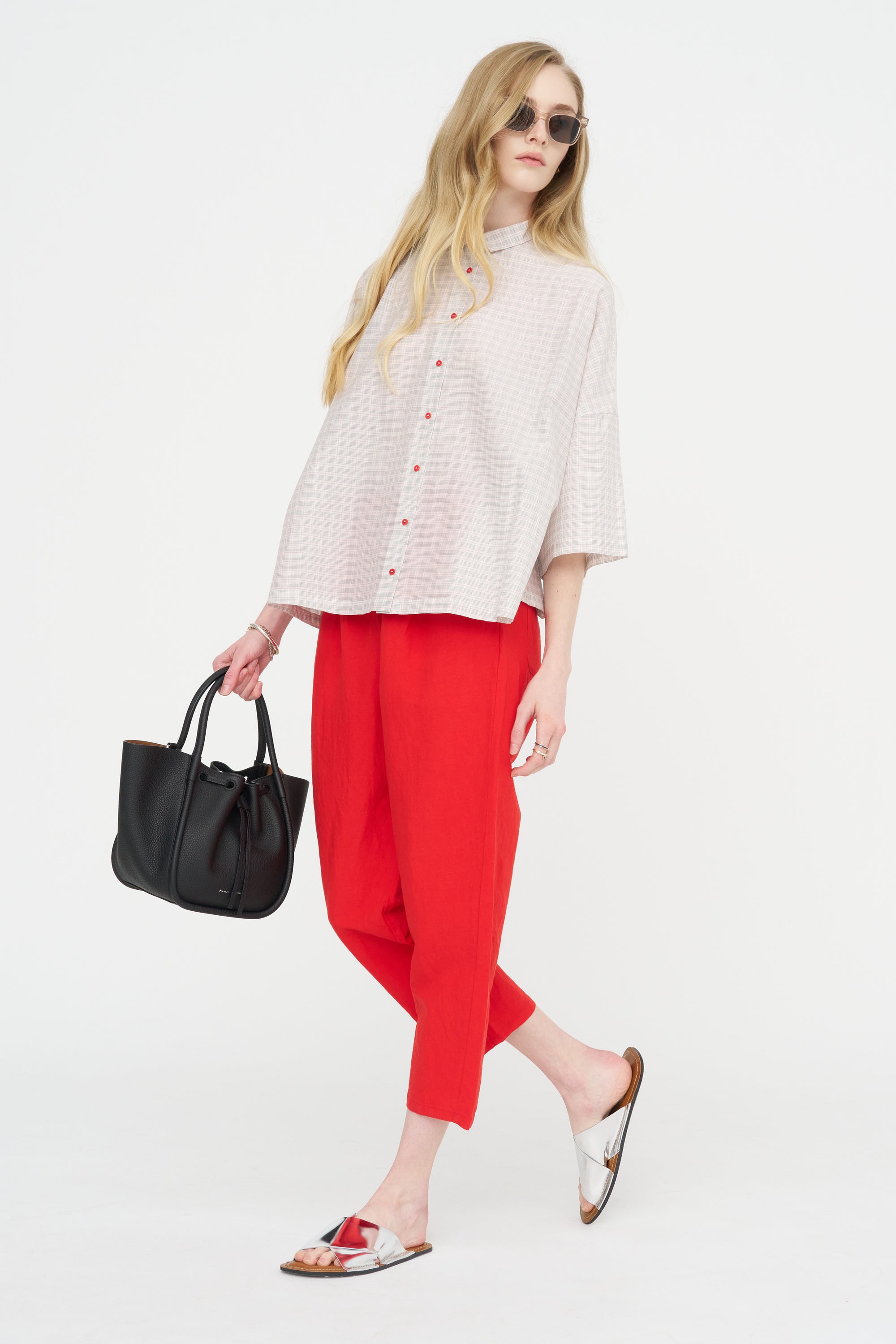 Elastic Waist Pants, Pomegranate