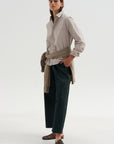 Cotton & Linen Trouser, Bottle Green