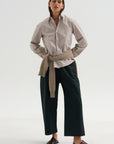 Cotton & Linen Trouser, Bottle Green