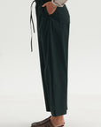Cotton & Linen Trouser, Bottle Green