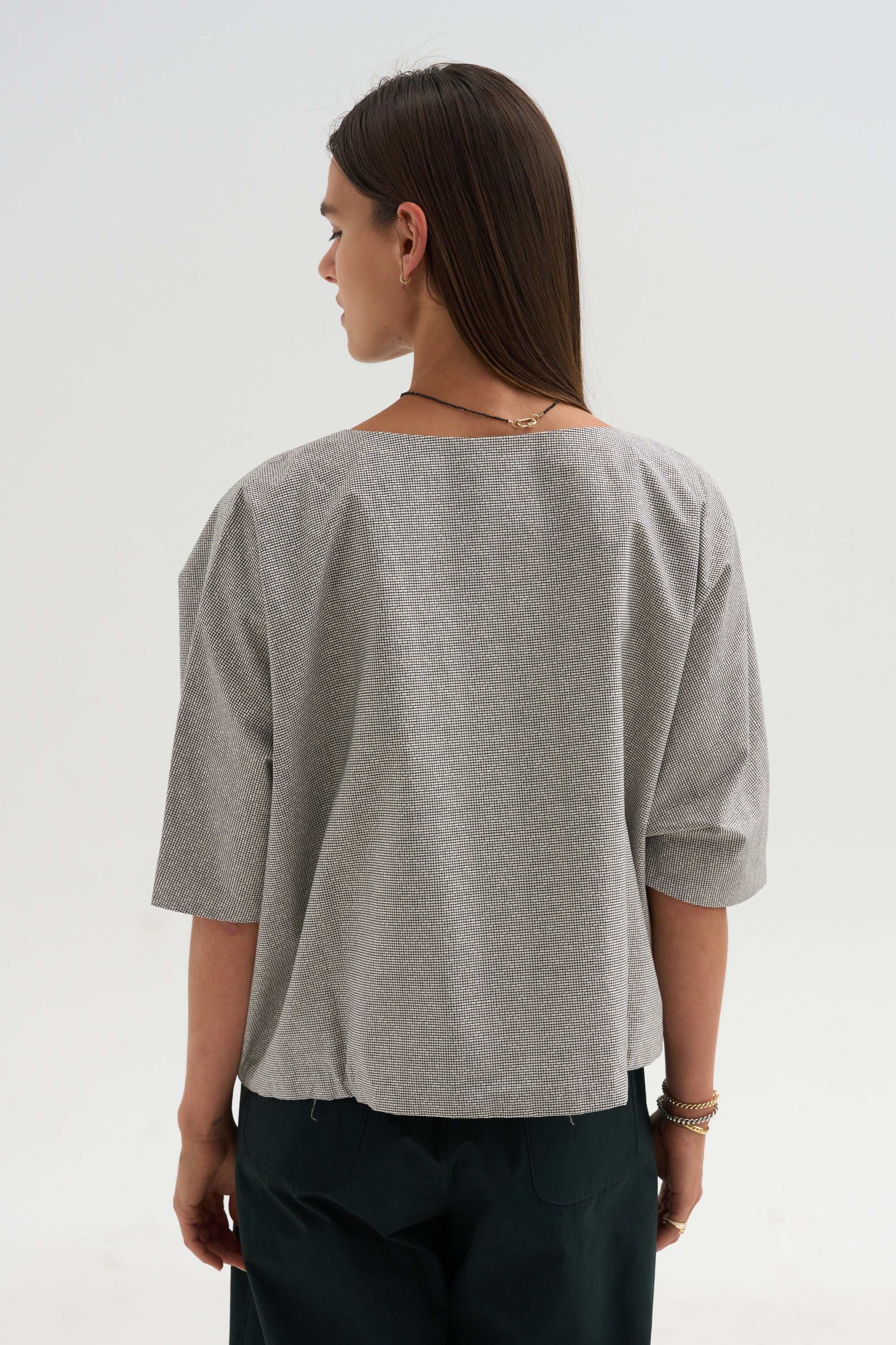 Shirt Printed Cotton, Black Net