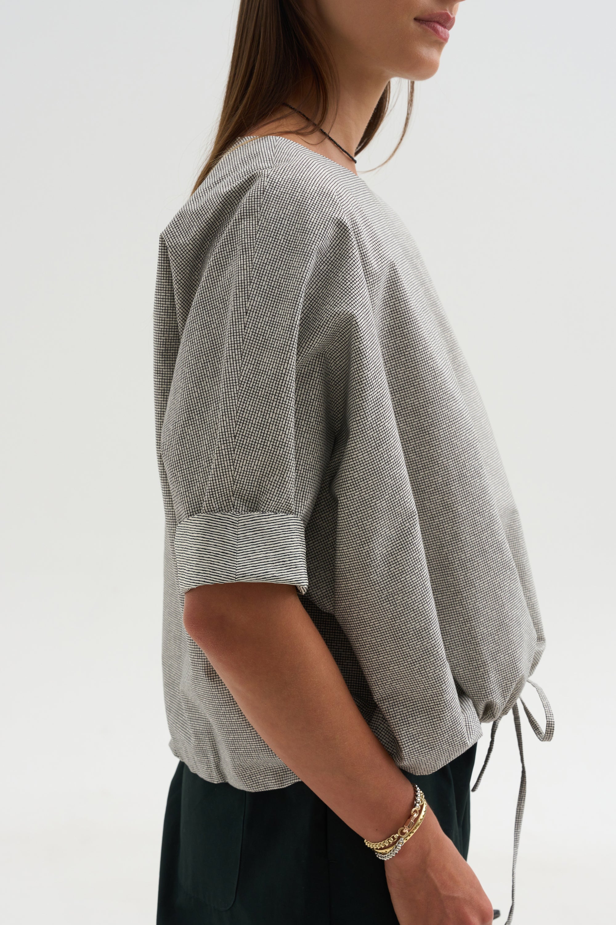 Shirt Printed Cotton, Black Net