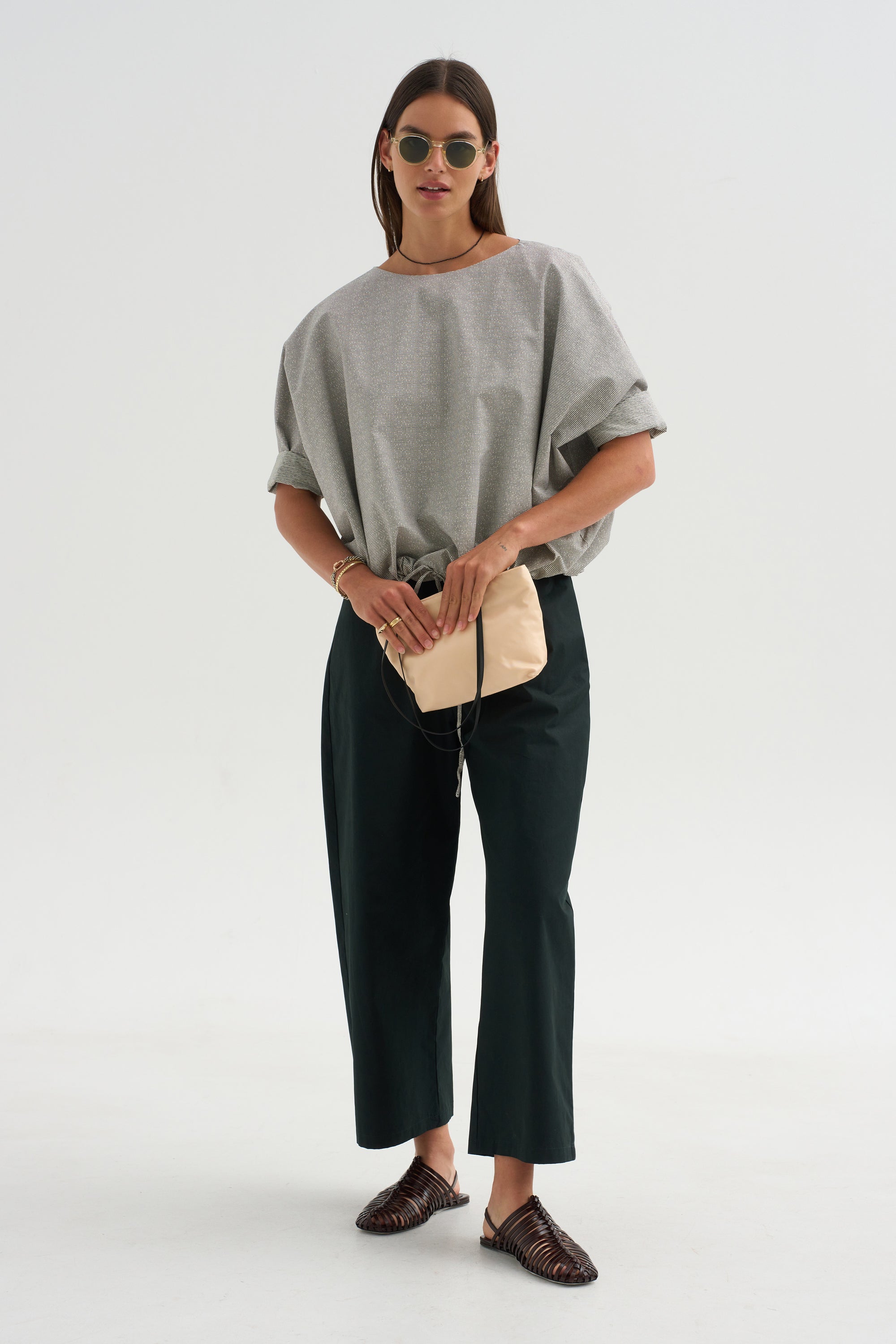 Shirt Printed Cotton, Black Net
