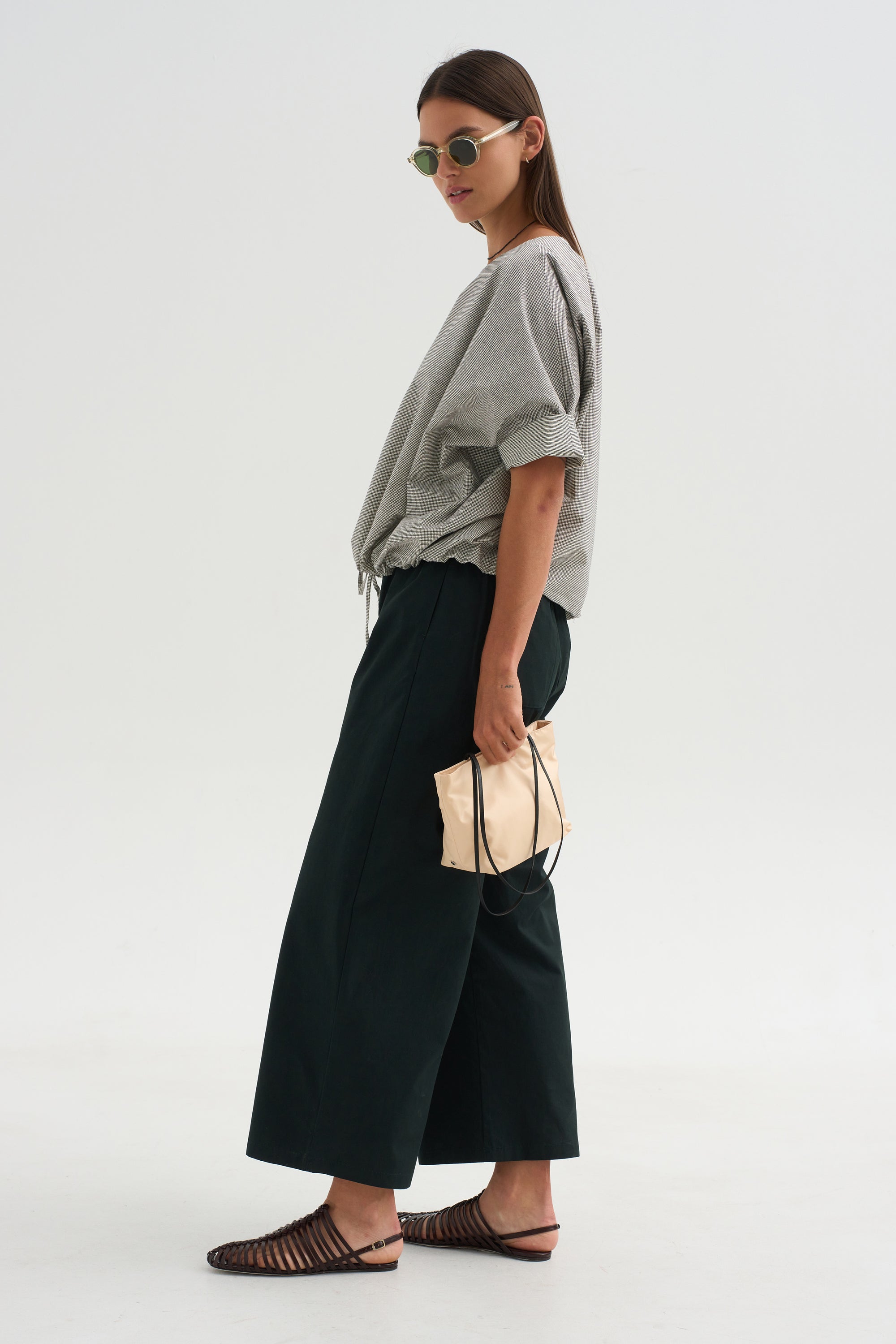 Shirt Printed Cotton, Black Net