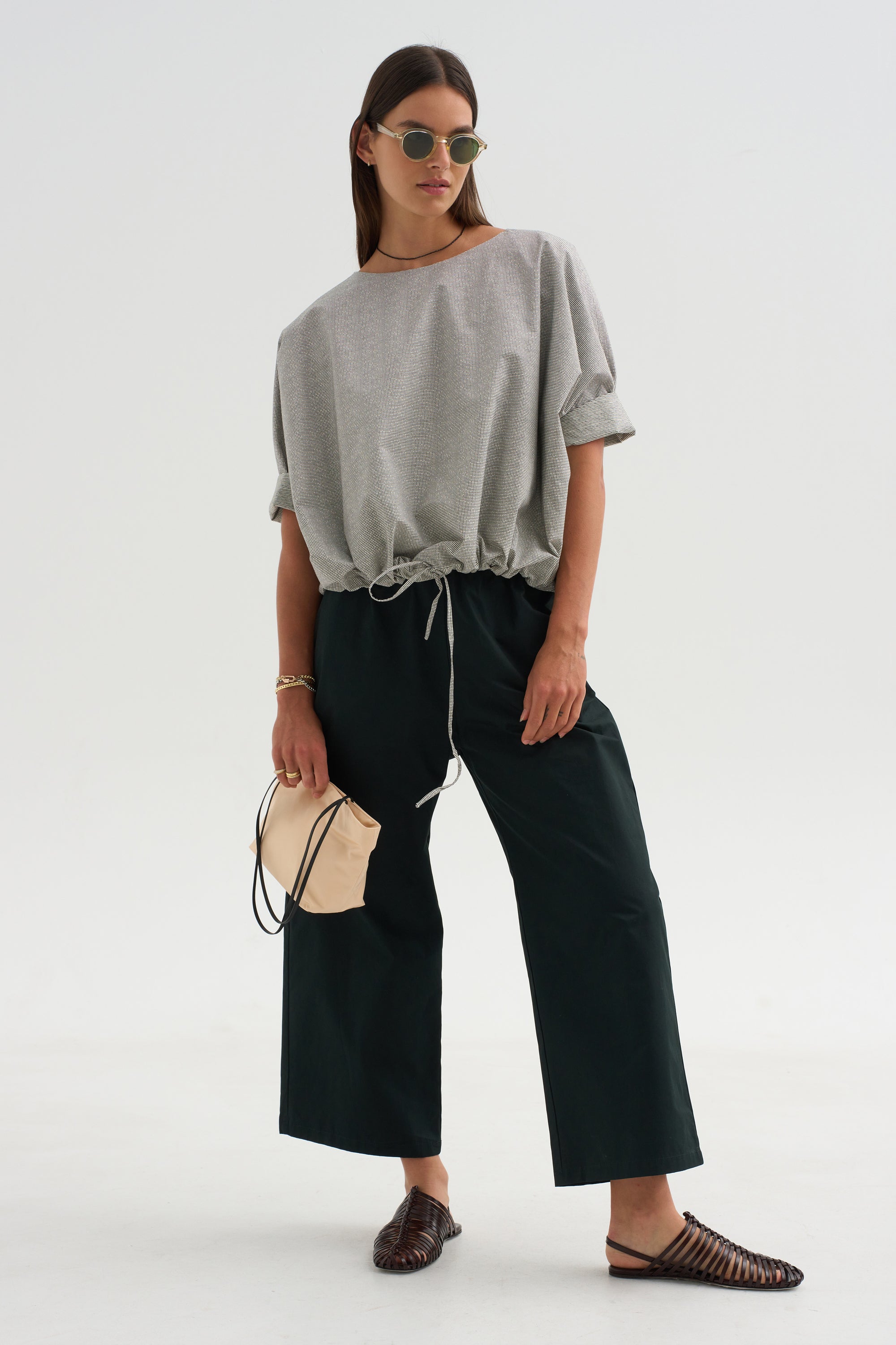 Shirt Printed Cotton, Black Net