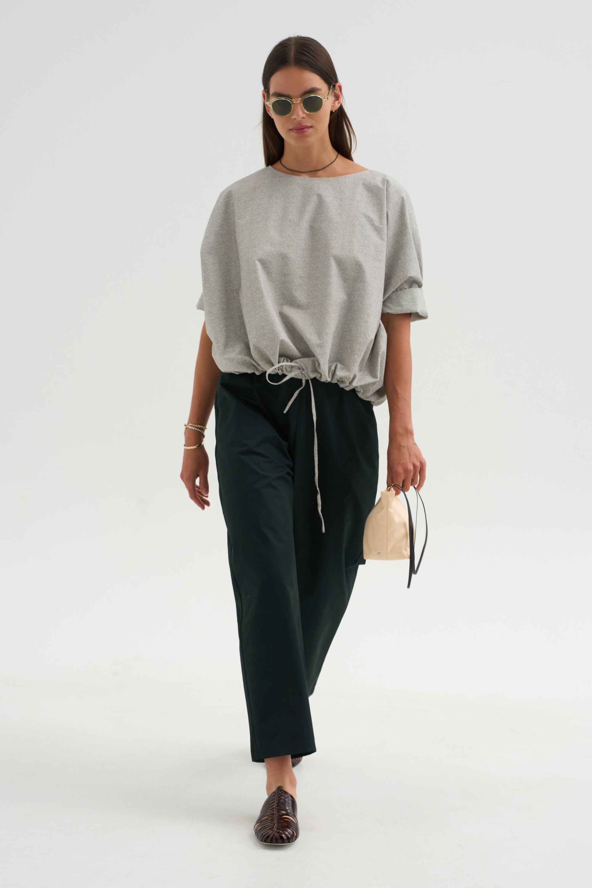 Shirt Printed Cotton, Black Net