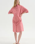 Vichy Tech Cotton Dress, Raspberry