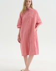 Vichy Tech Cotton Dress, Raspberry
