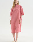 Vichy Tech Cotton Dress, Raspberry