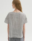 Checked Linen Shirt, Black