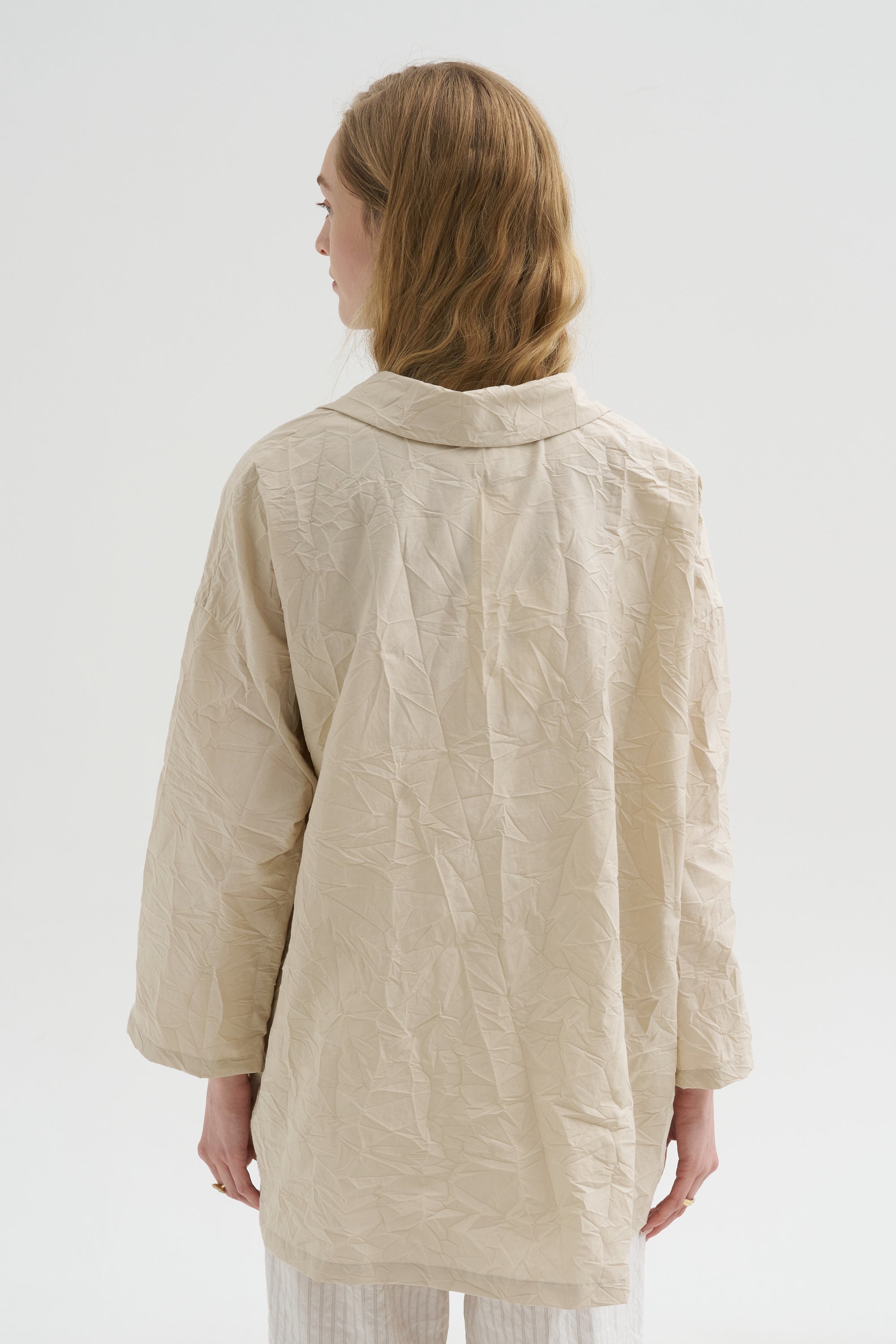 Crinkle Poplin Jacket, Cappuccino