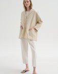 Crinkle Poplin Jacket, Cappuccino