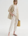 Crinkle Poplin Jacket, Cappuccino