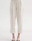 Pinstripe Linen Trouser, Meringue